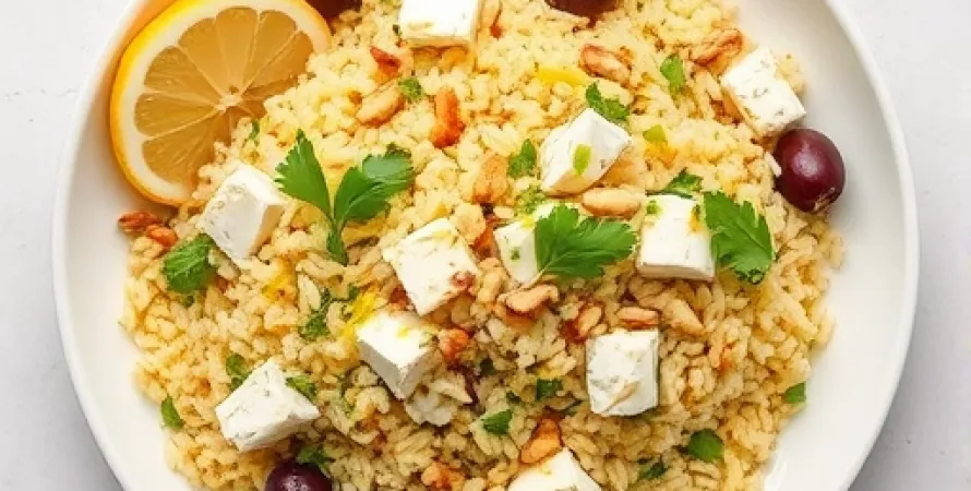 Salade d'orzo au citron et feta