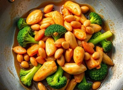 Poulet et brocolis sautés