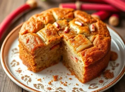 Gâteau de rhubarbe épicé
