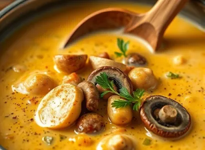 Soupe de champignons au curry