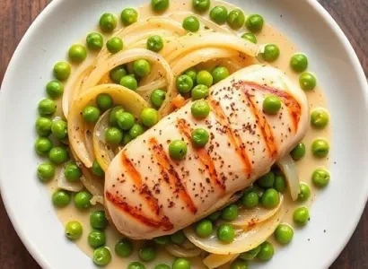 Poulet italien-juif au pois