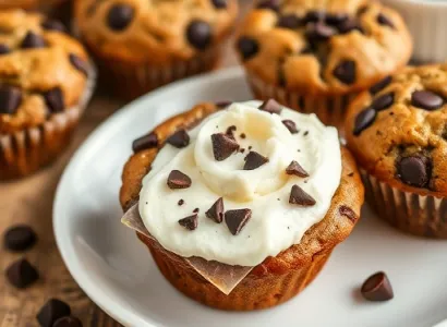 Muffins au fromage créme maison et chocolat
