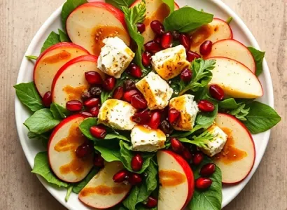 Salade d'automne aux pommes et granat