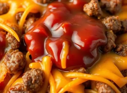 Boeuf au fromage et sauce barbecue