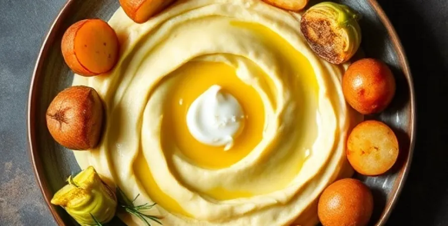 Purée de topinambours et pommes de terre
