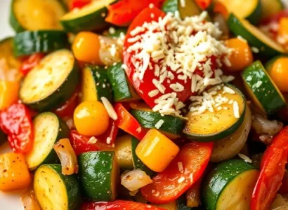 Courgettes et poivrons sautés