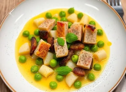 Petits pois aux lardons croustillants