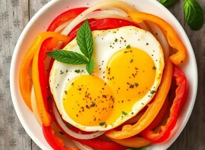 Oeufs tunisiens aux poivrons