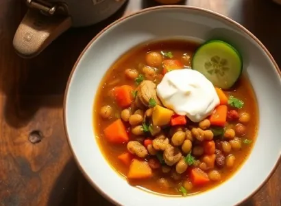 Potage de poix et lentilles au four