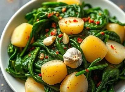 Pommes de terre et épinards italiens