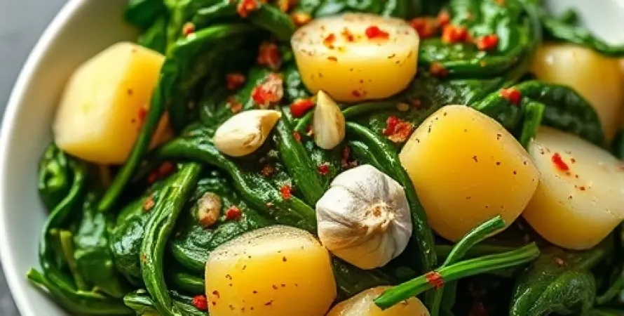 Pommes de terre et épinards italiens
