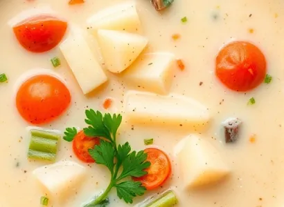 Potage de pommes de terre et légumes