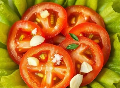 Tranches de tomate au garlic