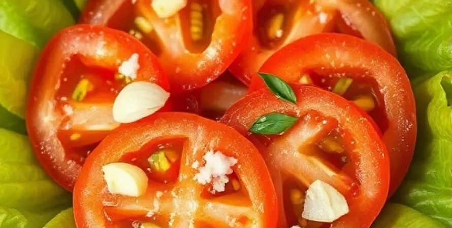 Tranches de tomate au garlic