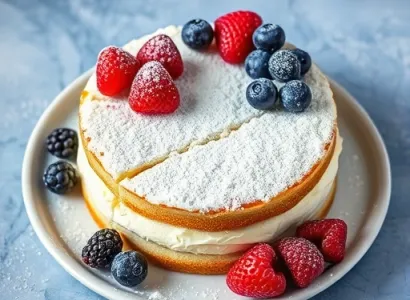 Gâteau au yaourt rouge, blanc et bleu