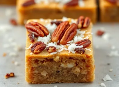 Barres au beurre de pecan et noix de coco