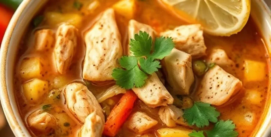Potage de poulet à la tortilla