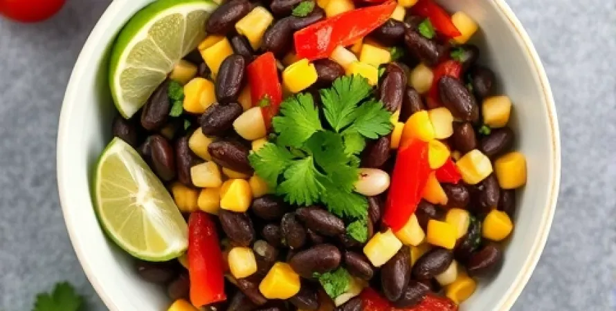 Salade de maïs noir et haricots noirs