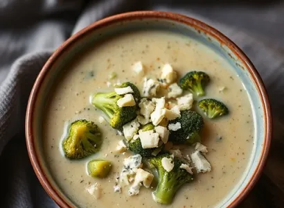 Potage de brocolis et fromage bleu