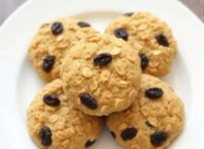 Biscuits aux flocons d'avoine et raisins faibles en graisse