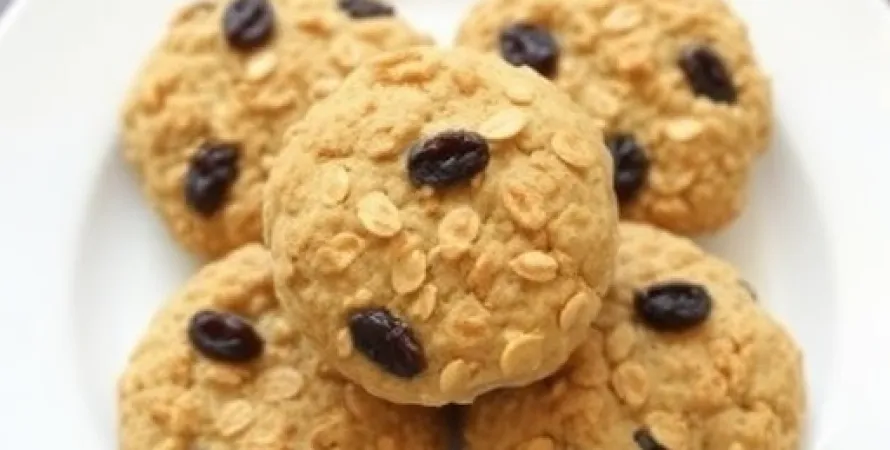 Biscuits aux flocons d'avoine et raisins faibles en graisse