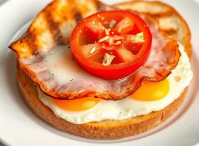 Sandwich au jambon, fromage et tomate