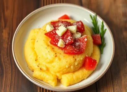 Polenta aux deux cornets avec prosciutto