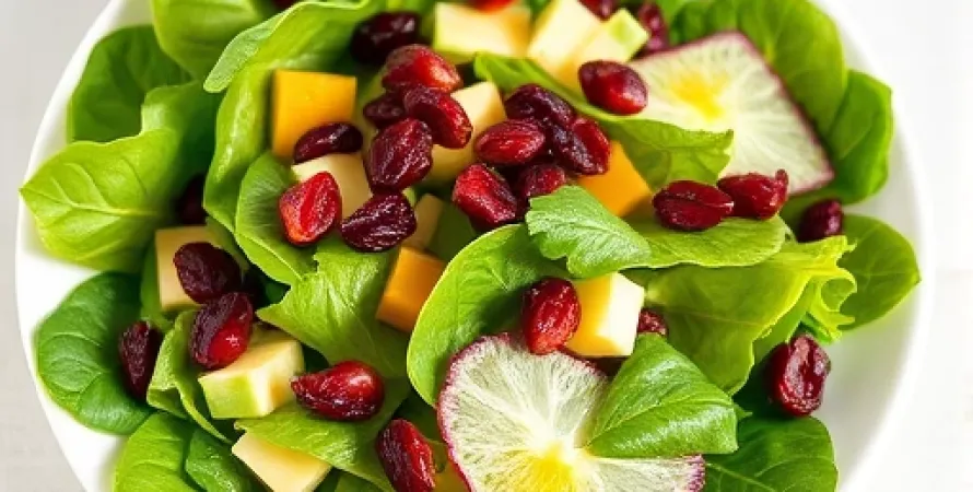 Salade verte aux cranberries