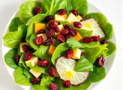 Salade verte aux cranberries