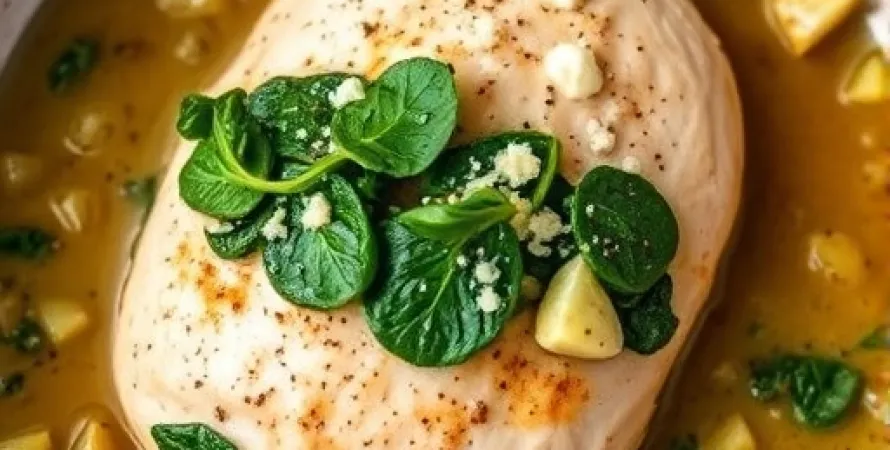 Poulet aux épinards