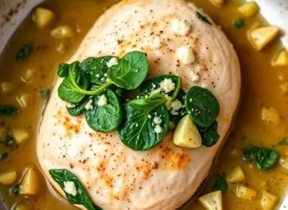 Poulet aux épinards