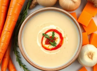 Potage crémeux de chou et carottes