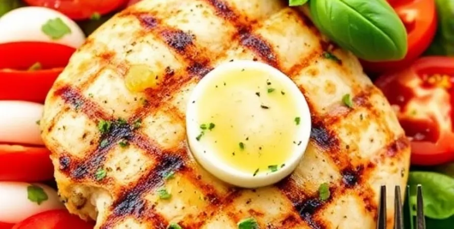 Poulet grillé aux tomates et mozzarella