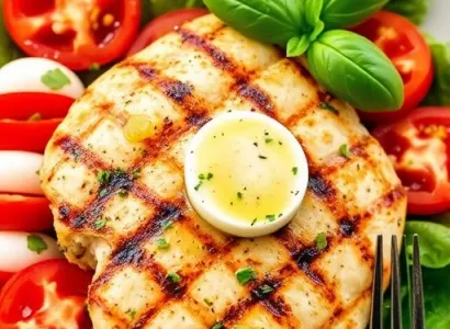 Poulet grillé aux tomates et mozzarella