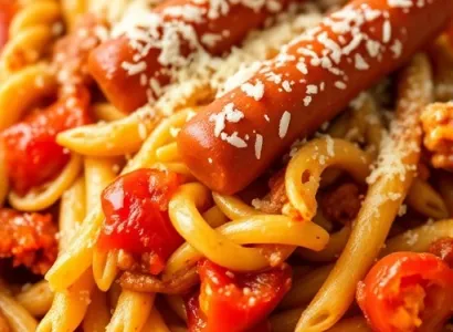 Bake de pâtes avec hot dogs