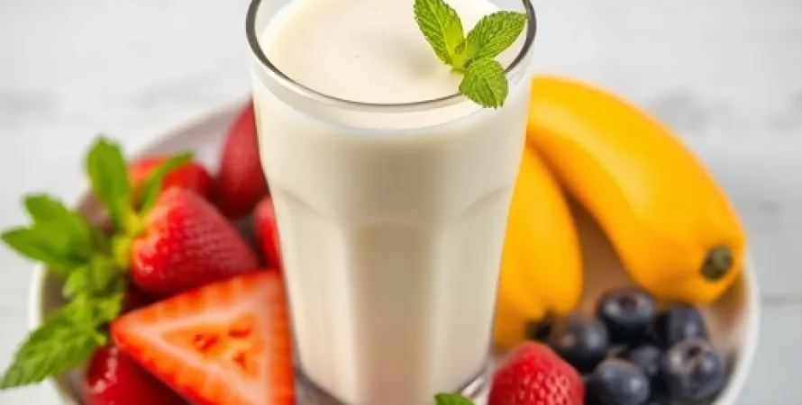 Smoothie aux fruits et lait