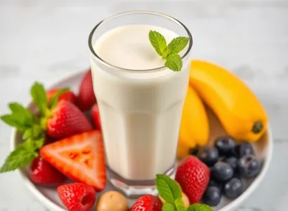 Smoothie aux fruits et lait