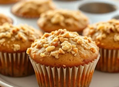 Muffins à la banane et aux noix avec streusel