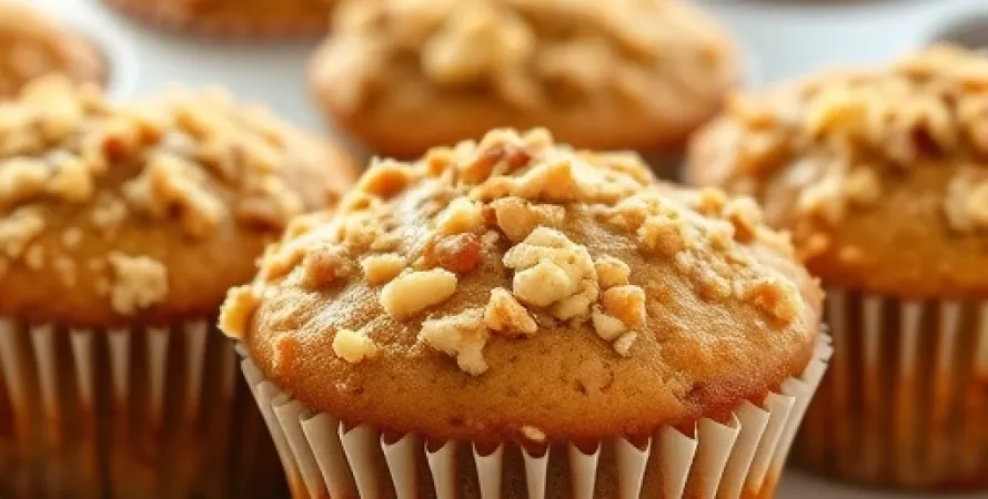 Muffins à la banane et aux noix avec streusel