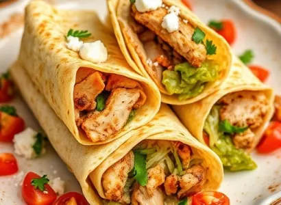 Burritos de poulet au citron vert
