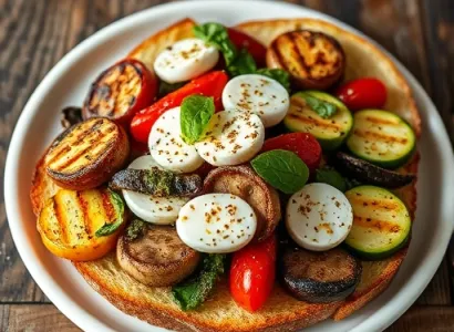 Grilled Vegetables on Toasted Ciabatta