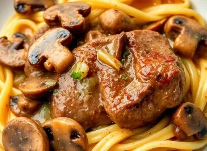 Boeuf au Marsala avec pâtes