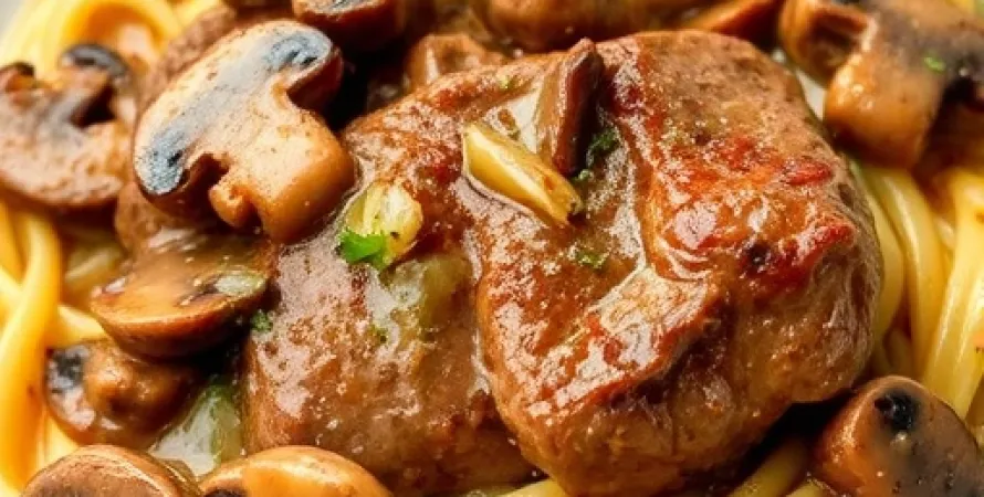 Boeuf au Marsala avec pâtes