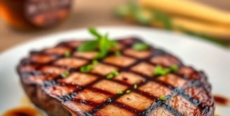 Steak au miel et vinaigre balsamique