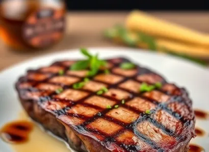 Steak au miel et vinaigre balsamique