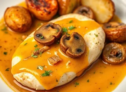 Poulet au xérès et champignons