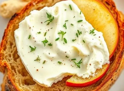 Tartine de fromage de chèvre et pomme