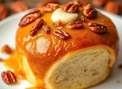 Brioche aux pecanes et caramel