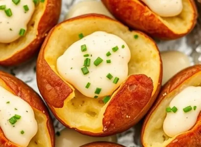 Pommes de terre chaudes au crème fraîche