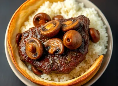 Steak en croûte aux champignons